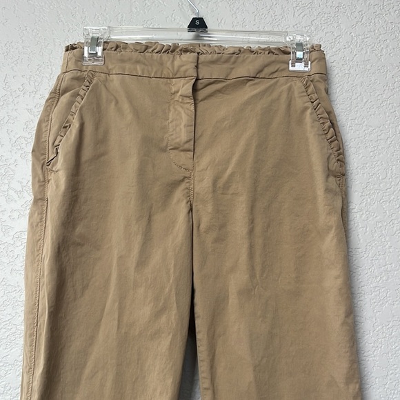 J. Crew Chino Khaki Pants Ruffled Tan size 0 - Picture 3 of 13